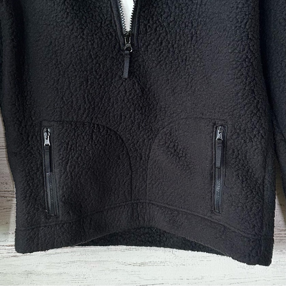NWT J. CREW Polartec Women’s Fleece Half Zip Pullover Teddy Jacket Black XXS - Picture 3 of 9